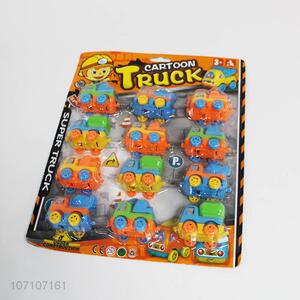 Contracted Design 12PCS Cartoon Truck Toy Set For Children