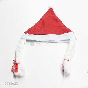 Best Quality Non-Woven Christmas Santa Hat With Braids