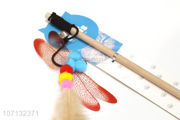 New Style Colorful Dragonfly Funny Cat Toys Cat Teaser Stick