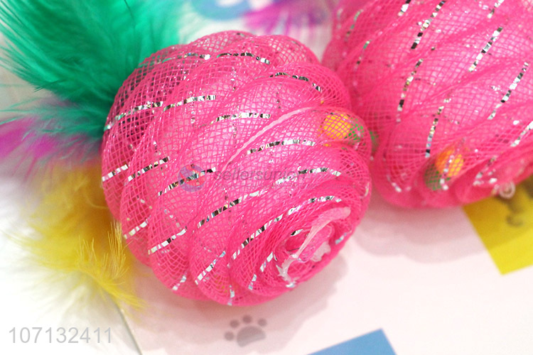 Hot Sale Feather Ball Cat Pet Toys Funny Cat Ball For Interactive