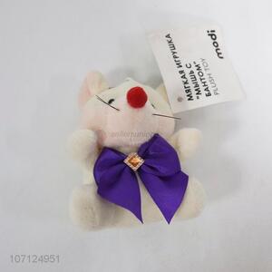 Factory price white stuffed mouse plush toy ladies bag pendants