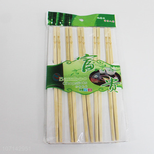 Good quality household reusable 10 pairs natural bamboo chopsticks