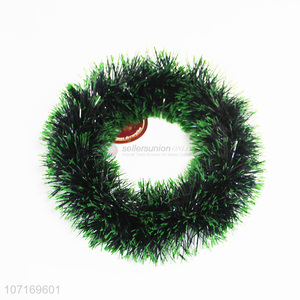 Wholesale hanging door decoration plastic tinsel christmas decoration wreath