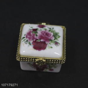 Popular design Chinese style porcelain ceramic jewelry box for decoration