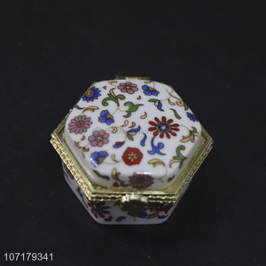 Good quality Chinese style porcelain ceramic jewelry box for decoration