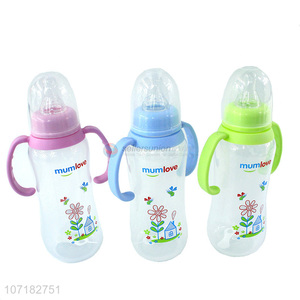 Cheap Premium 300Ml Transparent Baby Feeding Bottles With Handle