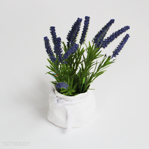 New products home decor small artificial lavender bonsai with ceramic pot