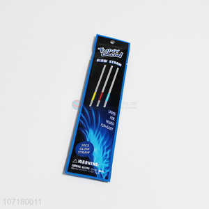 Unique Design 3 Pieces Plastic Glow Straw Funny Toy