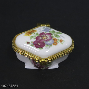 Wholesale eco gift item ceramic jewelry box porcelain box