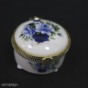 Creative design custom ceramic jewelry box with lid