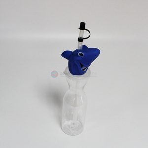 Cartoon Design Water Bottle With Straw
