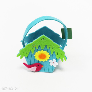 Customized house shaped decorative bag felt storage basket