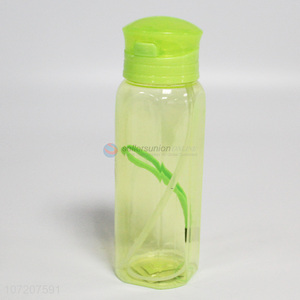 Cheap wholesale plastic drinking bottle sport bottle with straw