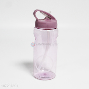 China supplier plastic water bottle drinking bottle with straw and handle