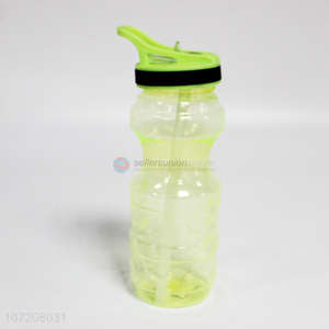 Good sale portable plastic water bottle sport bottle with straw