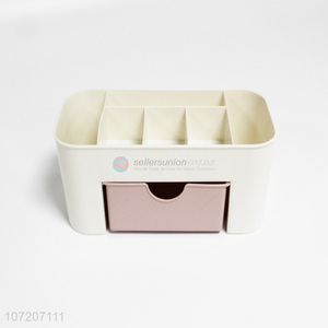 Wholesale popular multi-function tabletop plastic cosmetics storage box with Drawer