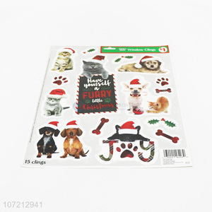 Suitable price Christmas decoration Christmas dogs window stickers