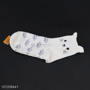 Cartoon Design Breathable Short Socks For Woman