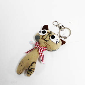 Low price stuffed cat key chain women bag pendant