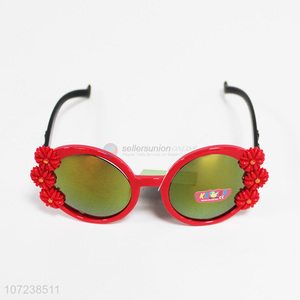 Wholesale creative flower design protective kids children sunglasses