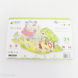 Hot selling intelligent 3D small zoo puzzle children DIY toy