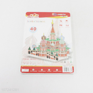 Good sale intelligent 3D cathedral  puzzle children DIY toy