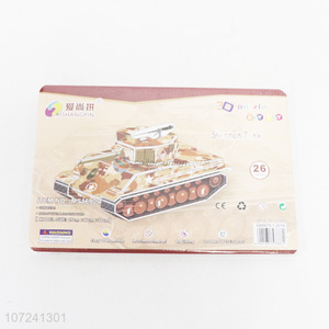 Low price 3D sherman tank puzzle kids educational toy