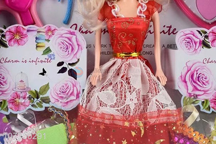 New arrival girls toy 11.5inch solid fashion doll set with clothing