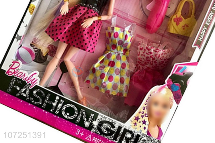 New Style Beautiful Girls With Dresses Doll Toy Set