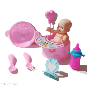 Factory Sales Newborn Baby Doll With Dining Chair Toy Set