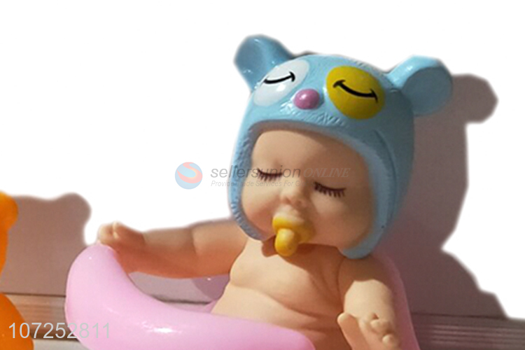 New Product Vinyl Sleeping Baby Doll With Baby Carriage Toy Set