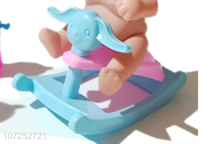 Good Factory Price Baby Vinyl Doll Rocking Chair Toy Set