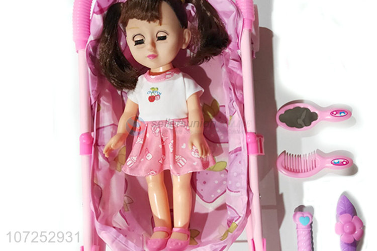 New Style 14 Inch Baby Doll Kits Baby Toy Doll Stroller For Girls