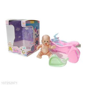 Top Selling Mini Doll With Bath Tub For Kids Role Playing Toy Set