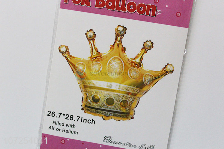 Hot products kids toys cartoon crown shape aluminum foil balloon