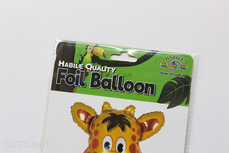 Hot sale kids toys cartoon giraffe shape aluminum foil balloon