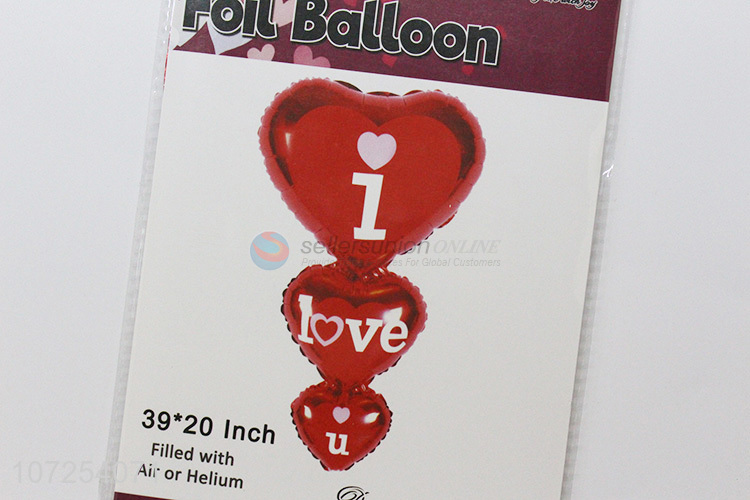 China supplier wedding party supplies heart shape aluminum foil balloon