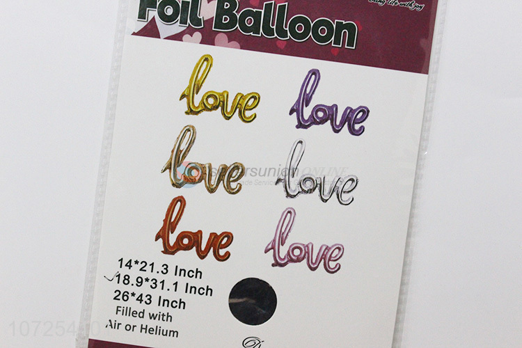 Latest arrival wedding party supplies heart shape aluminum foil balloon