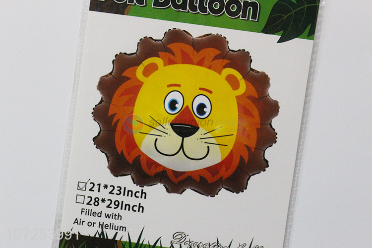 Latest style kids toys cartoon lion shape aluminum foil balloon