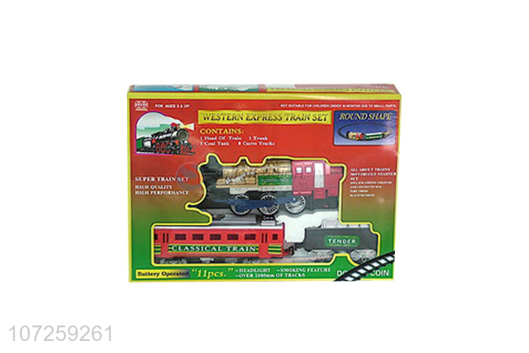 Professional supply battery operated express train railway set slot toys