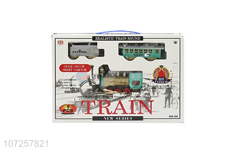 New products battery operated plastic train railway set slot toys