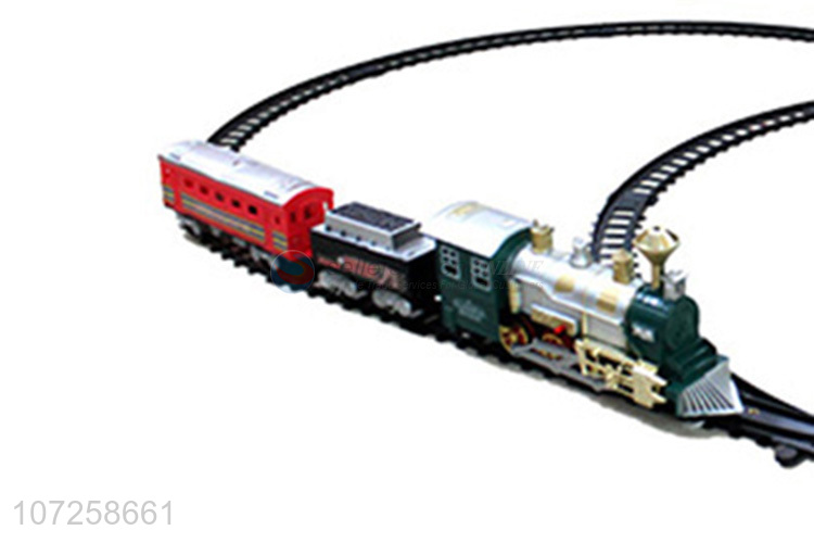 Good sale battery operated plastic train railway set slot toys