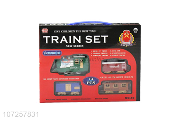 Factory price track train toy slot toy plastic rail train set