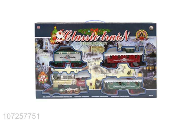 New arrival boys railway toy train battery operated Christmas train set