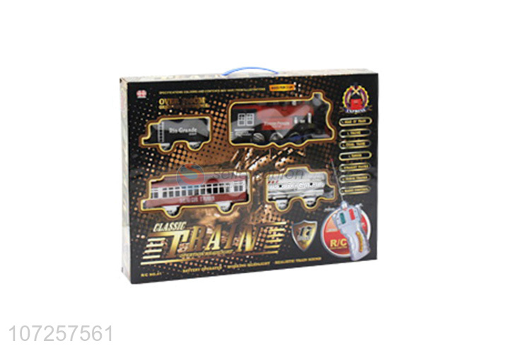 Premium quality electric battery operated mini plastic smoke train set