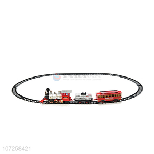 Good market battery operated plastic train railway set slot toys