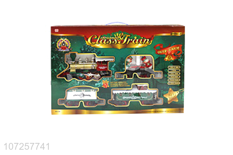 Factory wholesale battery operated Christmas train toy set for toddlers