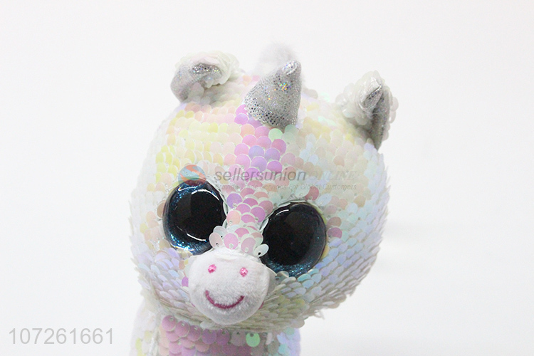 Competitive price sequin plush horse toys kids stuffed animal toy