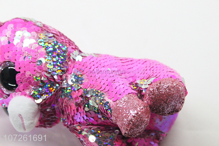 Top supplier handmade sequin plush horse toy cartoon animal toy