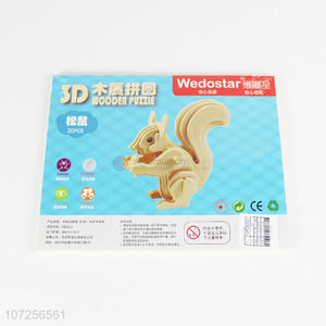 Cute Design 3D Squirrel Wooden Educational Puzzle Toy